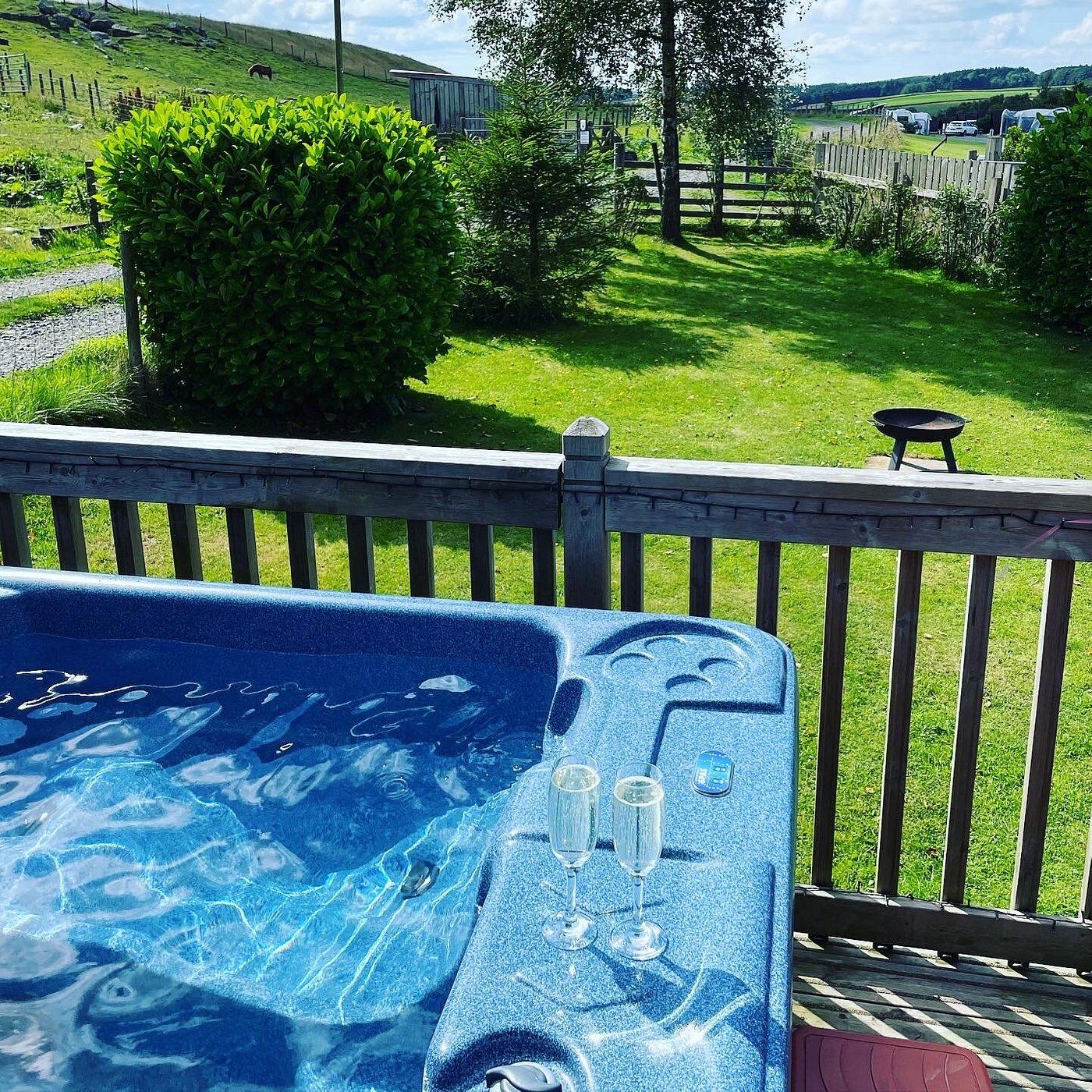 Hot tub and champagne 